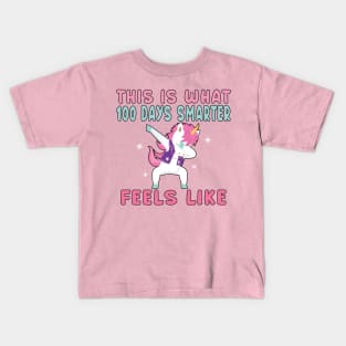 Dabbing Unicorn 100 Days Smarter Student Kids. Kids T-Shirt